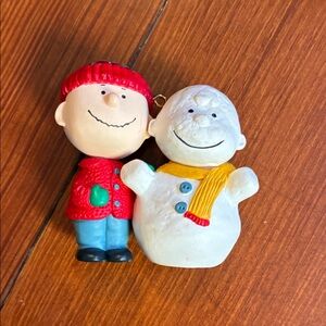 1993 Hallmark Keepsake Ornament Peanuts Gang #1 Charlie Brown & Snowman